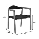 Fotoliu exterior Ganny, lemn de tec si franghie PE, 59x56x71 cm - Negru