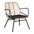 scaun de exterior Fotoliu de gradina Naoki cu perna pe picior Natural-metal negru 58x63x81 cm