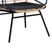 Fotoliu de gradina Naoki cu perna pe picior Natural-metal, negru, 58x63x81 cm, perspectiva suplimentara