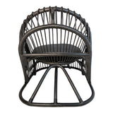 Fotoliu de relaxare Tromso, rattan negru, perna, neagra, 80x85x98 cm - Negru