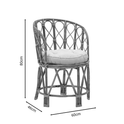 Fotoliu din ratan Natural Rostan cu perna, 60x46x80 cm, foto produs 7