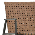 Fotoliu Eamon aluminiu negru si ratan pe nuanta, maro, 74x62x77 cm, foto produs