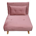 Fotoliu Extensibil Josiane catifea mar putred lemn, Natural, 77x80x81 cm, imagine suplimentara