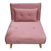 Fotoliu Extensibil Josiane catifea mar putred lemn, Natural, 77x80x81 cm, imagine suplimentara