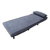 Fotoliu extensibil Josuane, Catifea gri antracit, Picioare din lemn, negru, 78x80x81 cm - Antracit