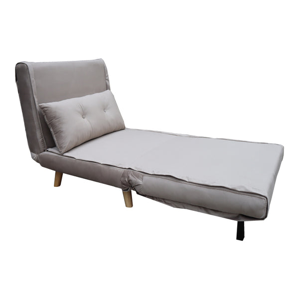 Fotoliu extensibil Josuane I, Velvet, Material: Catifea, Gri, 78x80x81 cm