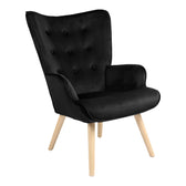 Fotoliu Fluffy, Lemn rubberwood, Negru, 75x69x96 cm