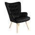 Fotoliu Fluffy, Lemn rubberwood, Negru, 75x69x96 cm