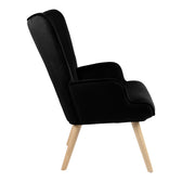 Fotoliu Fluffy, Lemn rubberwood, Negru, 75x69x96 cm, detaliu produs