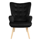 Fotoliu Fluffy, Lemn rubberwood, Negru, 75x69x96 cm