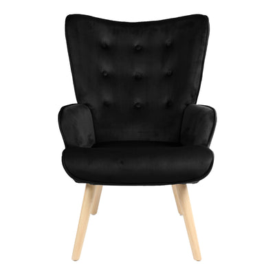Fotoliu Fluffy, Lemn rubberwood, Negru, 75x69x96 cm, imagine produs 4