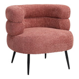 Fotoliu Foleja, Boucle, Design în culoarea marului stricat, Roz, 76x75x72 cm