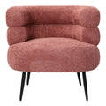 Fotoliu Foleja, Boucle, Design în culoarea marului stricat, Roz, 76x75x72 cm, detaliu produs