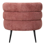 Fotoliu Foleja, Boucle, Design în culoarea marului stricat, Roz, 76x75x72 cm