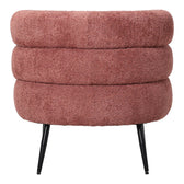 Fotoliu Foleja, Boucle, Design în culoarea marului stricat, Roz, 76x75x72 cm, perspectiva suplimentara