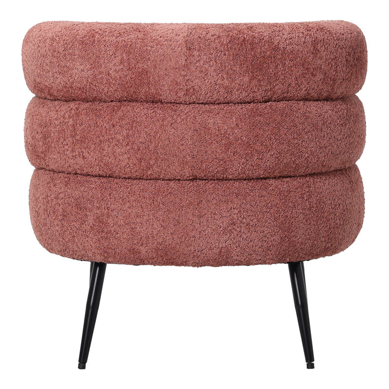 Fotoliu Foleja, Boucle, Design în culoarea marului stricat, Roz, 76x75x72 cm, perspectiva suplimentara