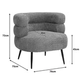 Fotoliu Foleja, Boucle, Design în culoarea marului stricat, Roz, 76x75x72 cm