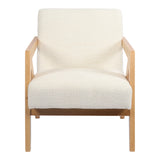 Fotoliu Garifa, Modern alb, Picioare lemn, natural, 79x75x75 cm - Alb