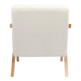 Fotoliu Garifa, Modern alb, Picioare lemn, natural, 79x75x75 cm - Alb