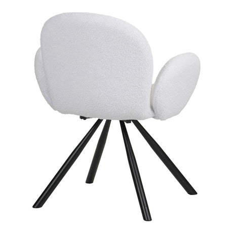Fotoliu Garzele alb din teddy, 68x66x82 cm