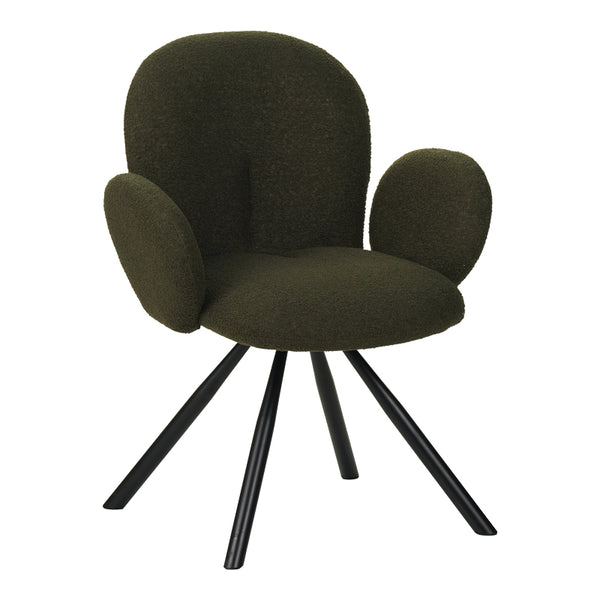 Fotoliu Garzele verde din teddy, 68x66x82 cm