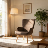 Fotoliu Gerlina, Picioare lemn natural, 71x64x94 cm - Maro