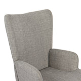 Fotoliu cu taburet Gerlina, Picioare lemn natural, 71x64x94 cm - Gri deschis