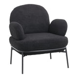 Fotoliu Jaycob boucle, 74x71x83 cm - Negru