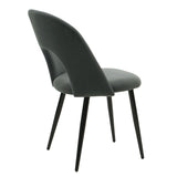 Fotoliu Jonah catifea antracit, picioare, negre, 57x55 cm - Gri Inchis