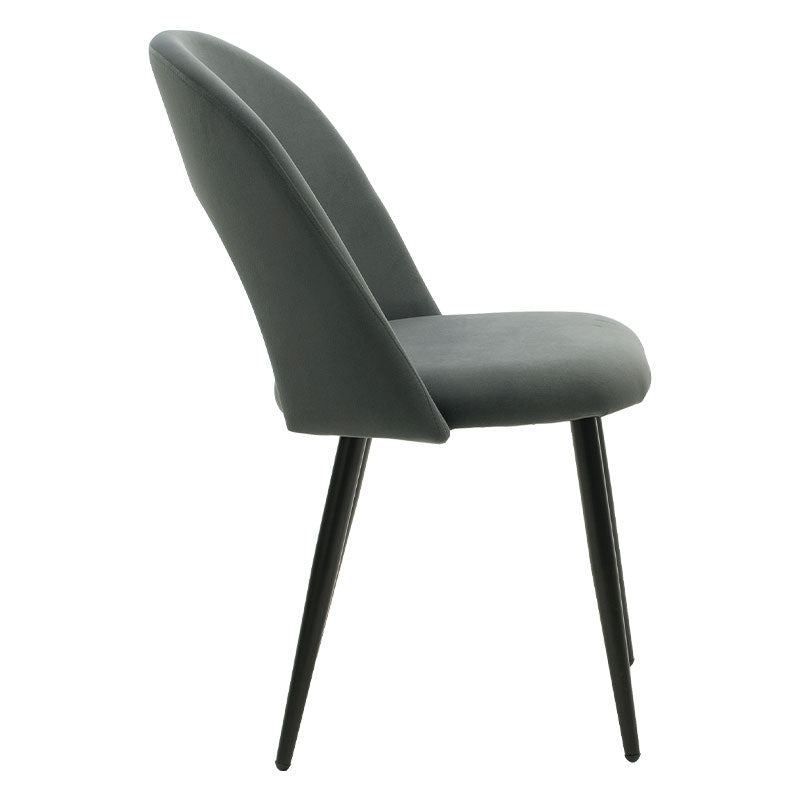 Fotoliu Jonah catifea antracit, picioare, negre, 57x55 cm - Gri Inchis