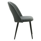 Fotoliu Jonah catifea antracit, picioare, negre, 57x55 cm - Gri Inchis