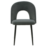 Fotoliu Jonah catifea antracit, picioare, negre, 57x55 cm - Gri Inchis