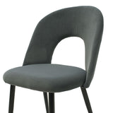 Fotoliu Jonah catifea antracit, picioare, negre, 57x55 cm - Gri Inchis