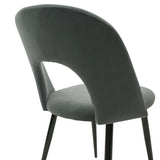 Fotoliu Jonah catifea antracit, picioare, negre, 57x55 cm - Gri Inchis