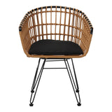 Fotoliu modern Naoki cu structură metalică, lemn, compacte, 61x57x80 cm