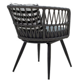 Fotoliu Naoki metal negru-pe Gri-perna, negru/alb, 65x62x77 cm