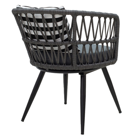 Fotoliu Naoki metal negru-pe Gri-perna, negru/alb, 65x62x77 cm
