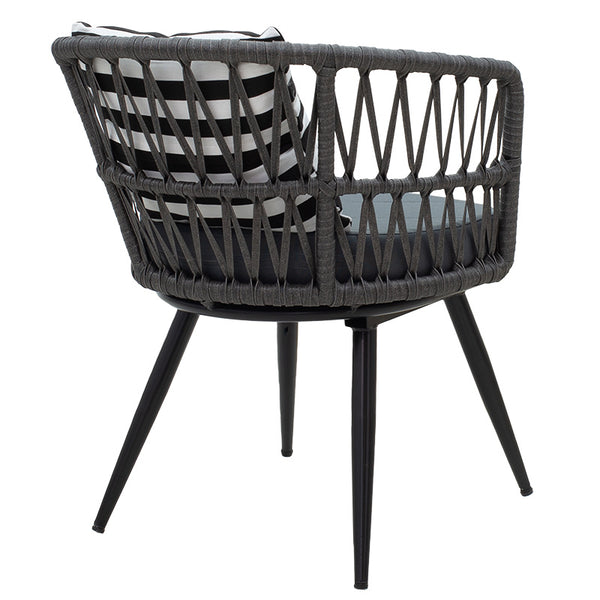 Fotoliu Naoki metal negru-pe Gri-perna, negru/alb, 65x62x77 cm