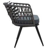 Fotoliu Naoki metal negru-pe Gri-perna, negru/alb, 65x62x77 cm, detaliu produs