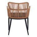 Fotoliu Naoki pe rattan - metal cu finisaj Natural si picioare/perna, negre, 59x62x78 cm, foto produs 6
