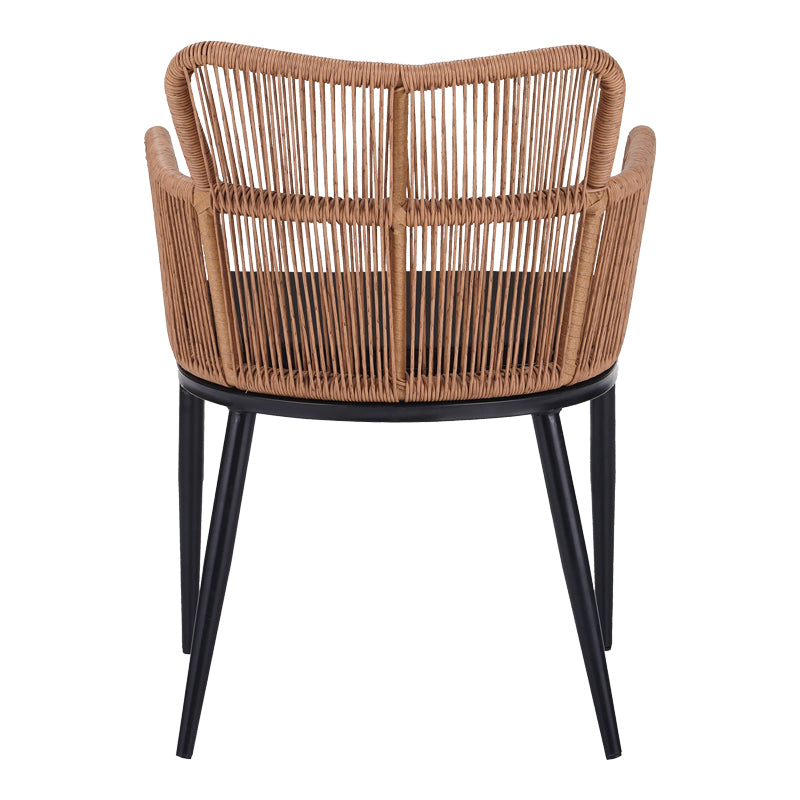 Fotoliu Naoki pe rattan - metal cu finisaj Natural si picioare/perna, negre, 59x62x78 cm, foto produs 6