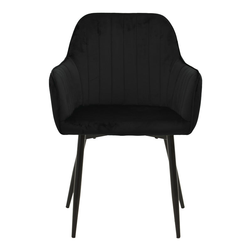 Fotoliu Noor, Catifea, Neagra, 58x58x86 cm - Negru