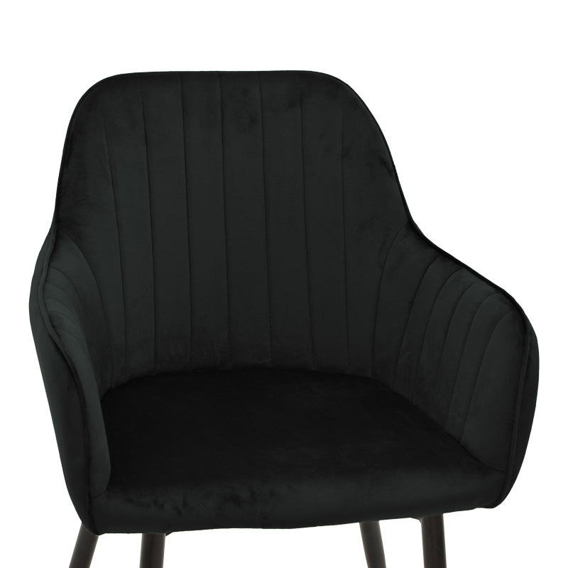 Fotoliu Noor, Catifea, Neagra, 58x58x86 cm - Negru