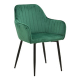 Fotoliu Noor, Catifea, Neagra, 58x58x86 cm - Verde