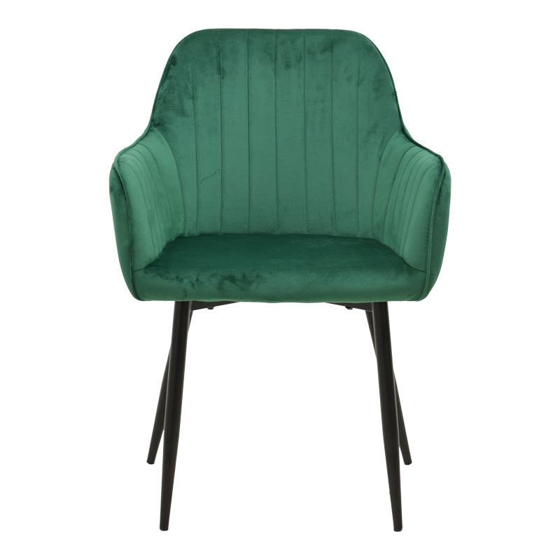 Fotoliu Noor, Catifea, Neagra, 58x58x86 cm - Verde