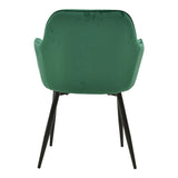 Fotoliu Noor, Catifea, Neagra, 58x58x86 cm - Verde