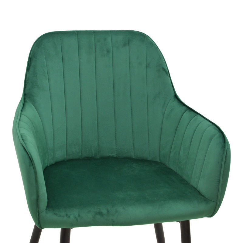 Fotoliu Noor, Catifea, Neagra, 58x58x86 cm - Verde