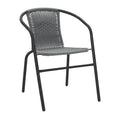 scaun de exterior Fotoliu Obbi din metal negru-Gri deschis 54x56x73 cm