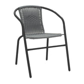 scaun de exterior Fotoliu Obbi din metal negru-Gri deschis 54x56x73 cm