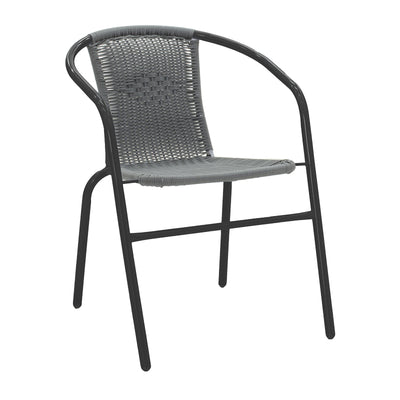 scaun de exterior Fotoliu Obbi din metal negru-Gri deschis 54x56x73 cm